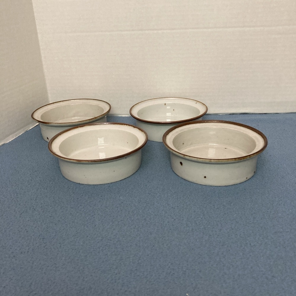 VTG Dansk Designs Denmark NR Brown Mist 6" Stoneware Rimmed Bowls - Set of 4